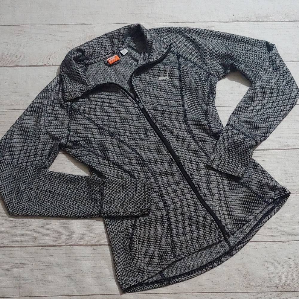 Puma Charcoal Pattefned Zip-Up Activewear Jacket